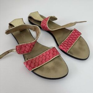 Zingara Gold and Coral Pink Women's Sandals, Size 8